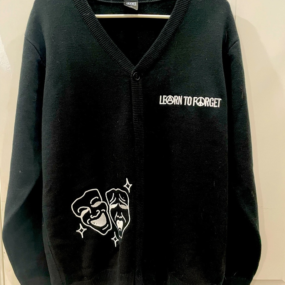 Learn to forget Cry Later Black Cardigan Sweater Size M